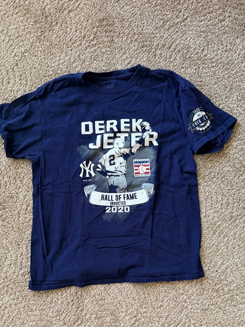 MLB Navy Derek Jeter Hall of Fame 2020 Kids Tee